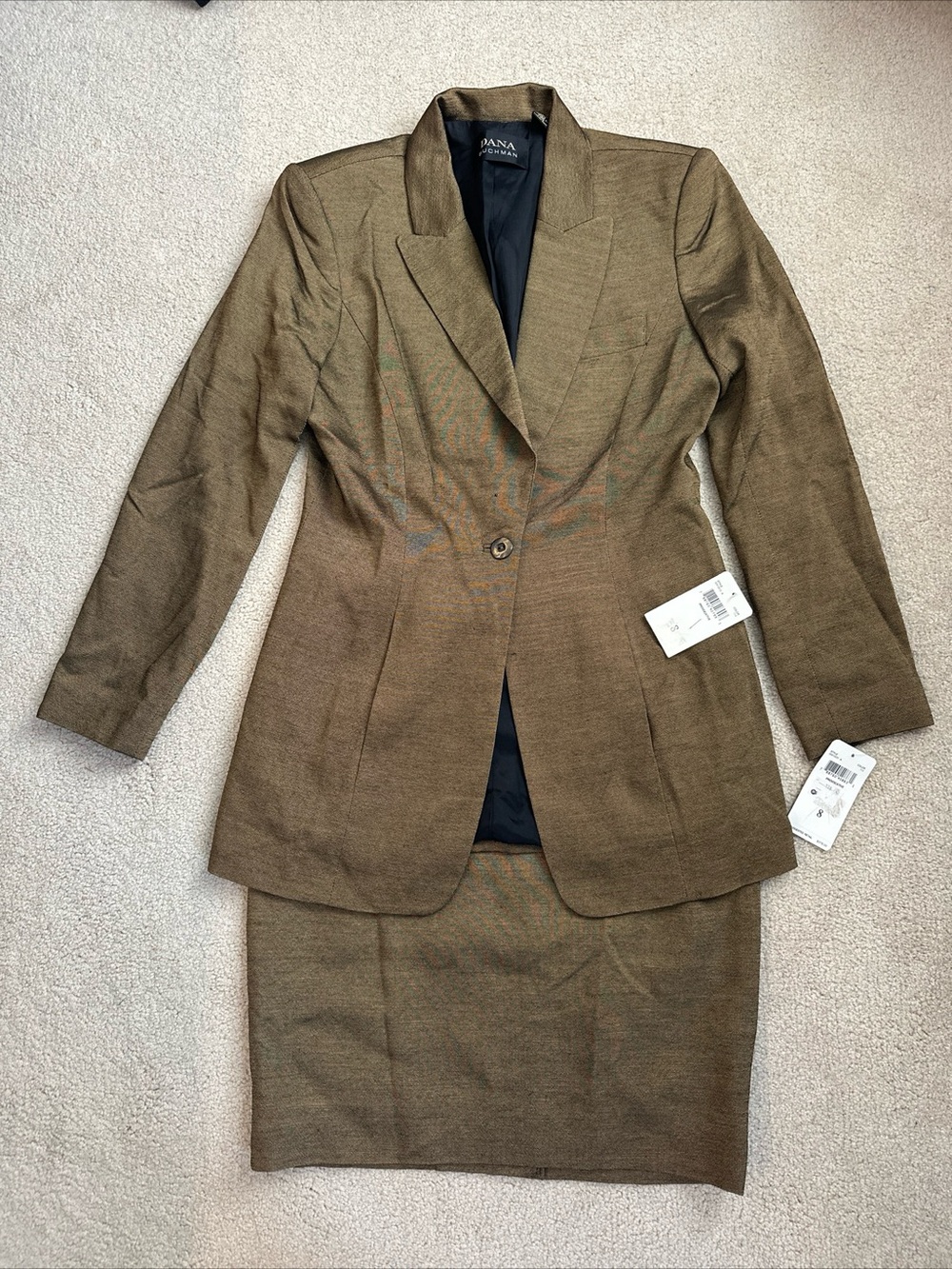 Dana Buchman Metallic Copper Blazer & Skirt Suit
